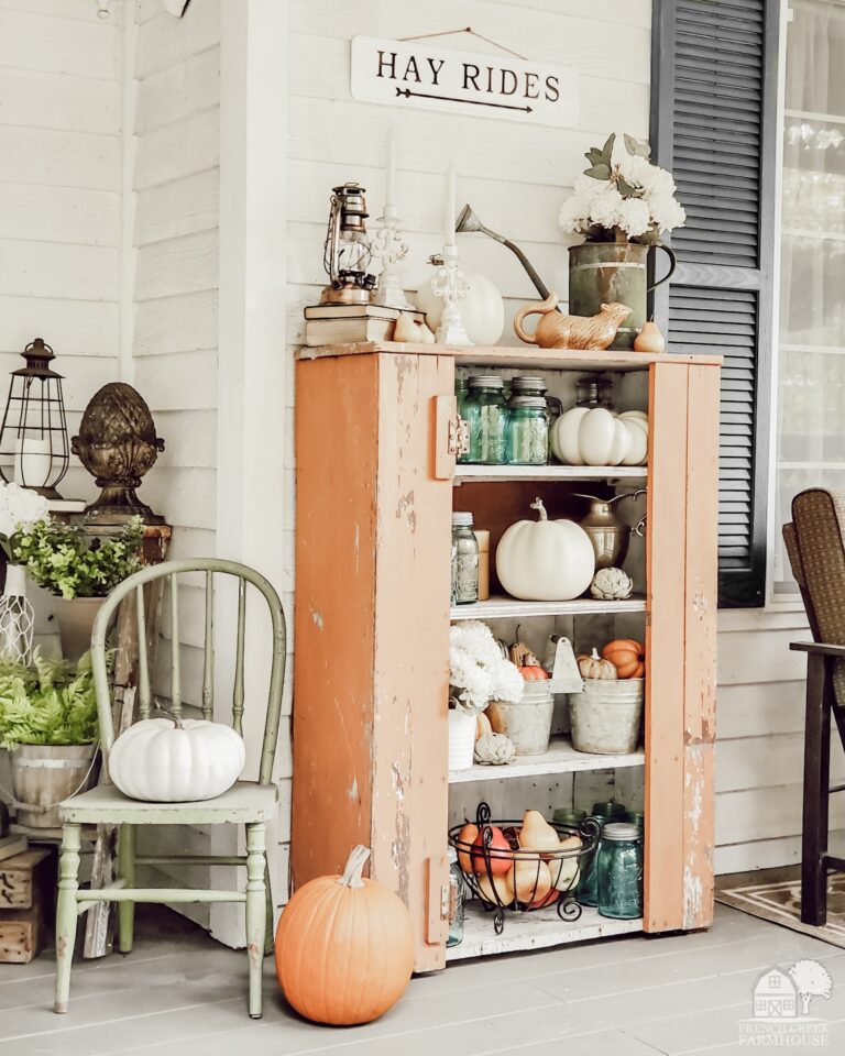 Decorating a Jelly Cupboard for Fall | French Creek Farmhouse