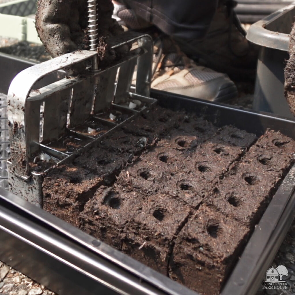 Making soil blocks is easy and saves us time when it comes to transplanting