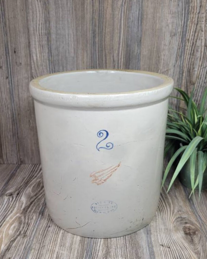 Repurpose your vintage stoneware crocks as unique planters for fall foliage or showcase them as standalone pieces to evoke a sense of vintage charm.