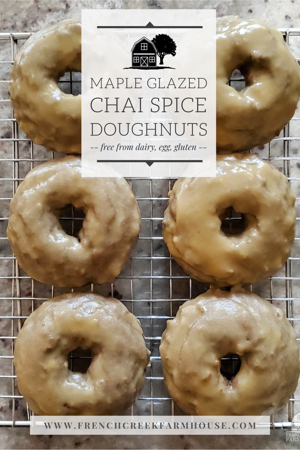 These gluten-free chai spiced doughnuts are baked, not fried, lower-sugar, and also free from egg and dairy. The perfect guilt-free treat!